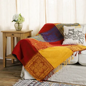 İlkbahar / Yaz Retro Hattı Battaniye Premium Kanepe Havlu Dekor kanepe battaniyesi Kapak Jakarlı Şönil Atmak Klima Battaniye