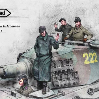 1/35 Reçine Şekil Asker Modeli Dünya Savaşı II Asker Kaplan Kral Tankı Asker Ekip Gri Modeli Ücretsiz Kargo