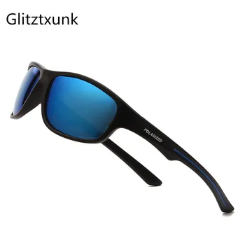 Glitztxunk 2022 Polarize Güneş Gözlüğü erkek Açık Sürüş Shades Erkek güneş gözlüğü Vintage Siyah Çerçeve Spor Erkek Gözlük UV400